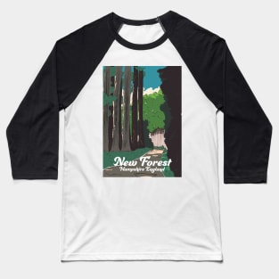 New forest Hampshire England travel poster, Baseball T-Shirt